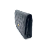 CHANEL Caviar Quilted Wallet On Chain (WOC) – Black & Gold